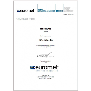 Сертификат дистрибьютора Euromet