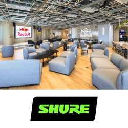 Red Bull повышает качество звука совещаний с потолочными микрофонами Shure MXA920, анонс