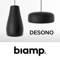 Новые подвесные громкоговорители DESONO™ от Biamp 