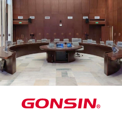 Выдвижные безбумажные конференц-системы GONSIN в НИИ Менция- анонс