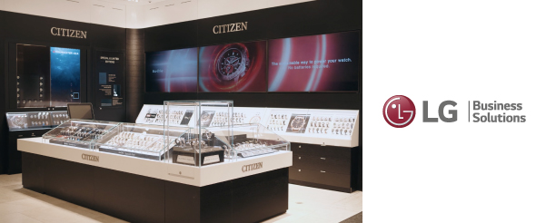 Дополненная реальность в новом магазине часов Citizen Watch вместе с прозрачными LG Transparent OLED 