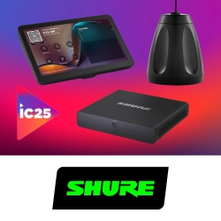 Shure представит систему IntelliMix™ Foundation и сетевой подвесной громкоговоритель на InfoComm 25, анонс