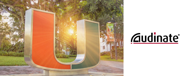 Протокол Dante и IP-сеть для маршрутизации всех звуковых сигналов Университета Майами