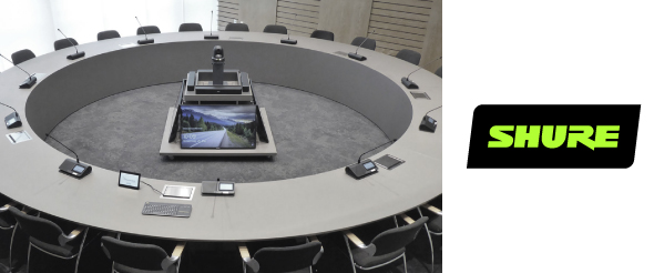 Конференц-система Shure MXCW для гибридных конференций с возможностью автотрекинга камеры