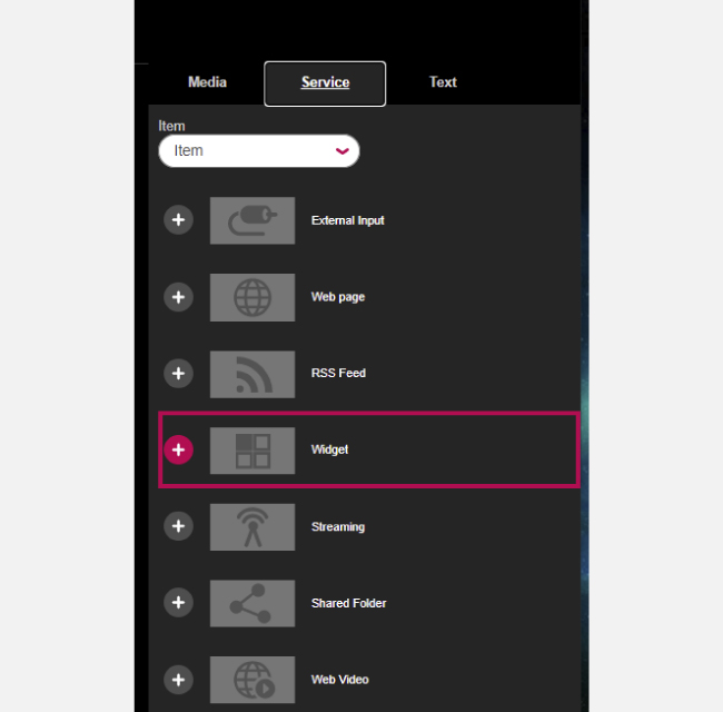 Встроенный функционал профдисплеев LG - webOS Signage: Виджеты