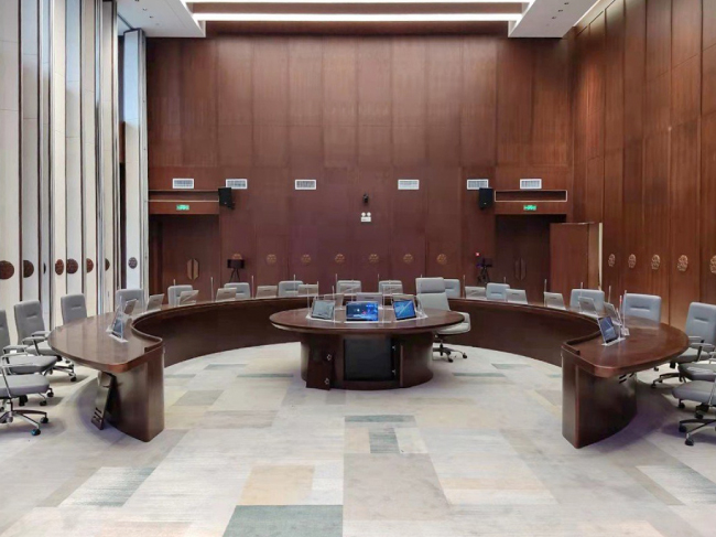 Выдвижные безбумажные конференц-системы GONSIN в НИИ Менсиуса, фото-4