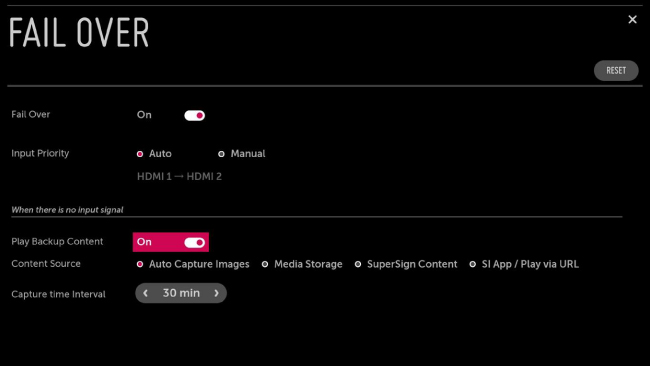 Для второго варианта в качестве видео был выбран менюборд и замещающий контент - сохраненные скриншоты