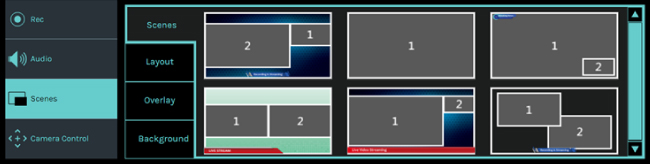 Встроенный интерфейс для настройки раскладки сцен 