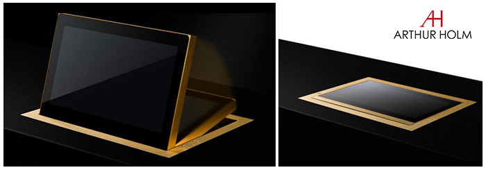 Выдвижной монитор Dynamic1H в корпусе, отделанным золотом