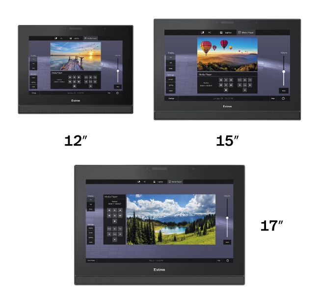 Extron TLP Pro, диагонали