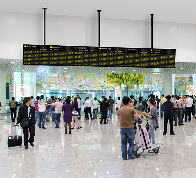 Крепление для системы цифрового табло в аэропорту