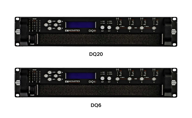 Усилители Advanced System Amplifiers от EM Acoustics – DQ20 и DQ6. Берут на себя всю системную маршрутизацию и обработку.
