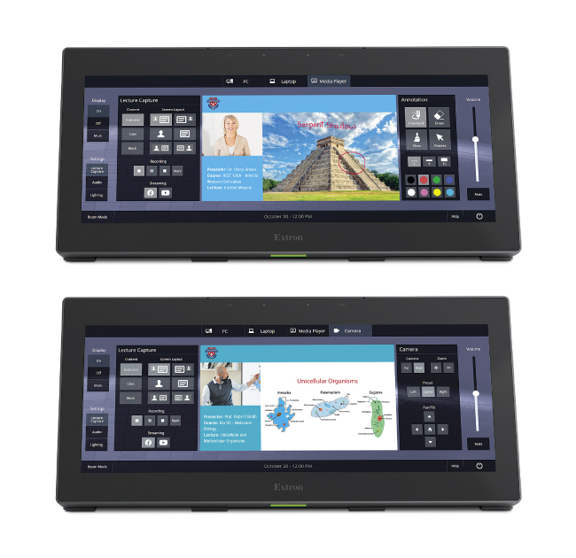 Сверхширокий сенсорный экран Extron предлагает одновременный доступ ко всем функциям