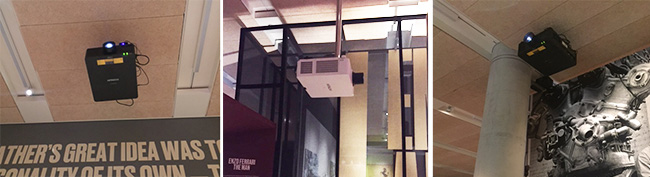 В результате для установки использовались три модели проекторов