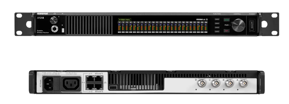Shure ANX4E — скалируемый многоканальный беспроводной приёмник нового поколения Shure ANX4E — скалируемый многоканальный беспроводной приёмник нового поколения