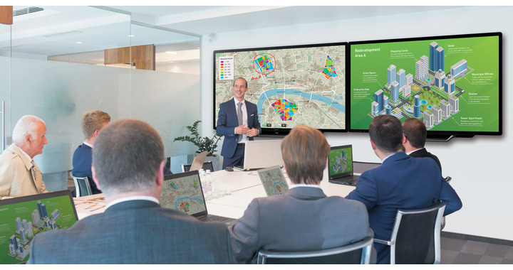 Уникальный режим Multi-Board позволяет выполнить подключение и одновременное интерактивное использование сразу трех дисплеев Sharp PN-80TH5 вместе