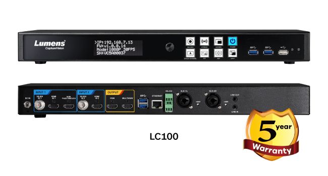 Новый 2-канальный HD-рекордер и потоковый медиапроцессор Lumens LC100