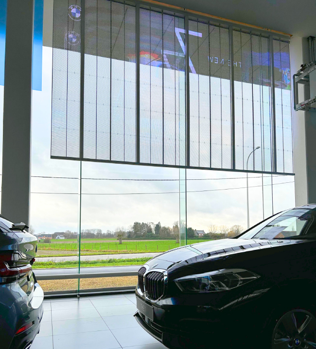 Современный стиль BMW Le Couter с прозрачным LED-экраном Leyard Tfree, фото-04