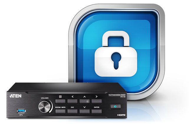 Презентационный коммутатор VP2120 подключается к существующей сетевой инфраструктуре, которая обеспечивает необходимый уровень корпоративной защиты информационной безопасности Презентационный коммутатор VP2120 подключается к существующей сетевой инфраструктуре, которая обеспечивает необходимый уровень корпоративной защиты информационной безопасности