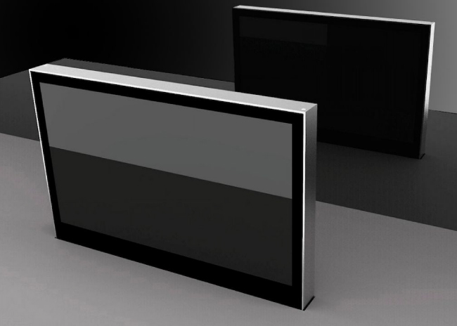 Моторизованные мониторы DB1Twin обеспечивают идеальную видимость для участников заседания по обе стороны стола. 