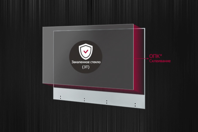 LG 55EW5TF-А, примеры применения, закаленнное стекло