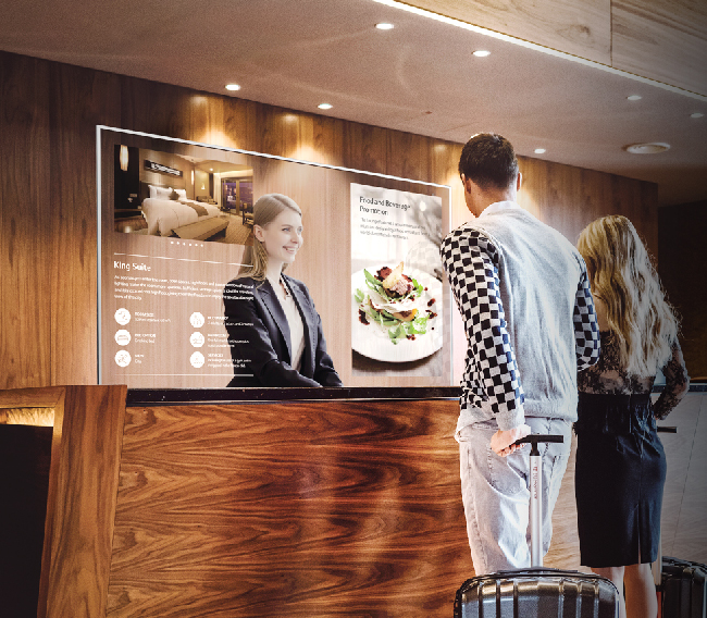 Прозрачные дисплеи для гостиниц, отелей 