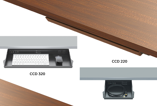 Extron CableCubby CCD 220 и 320, примеры размещения оборудования