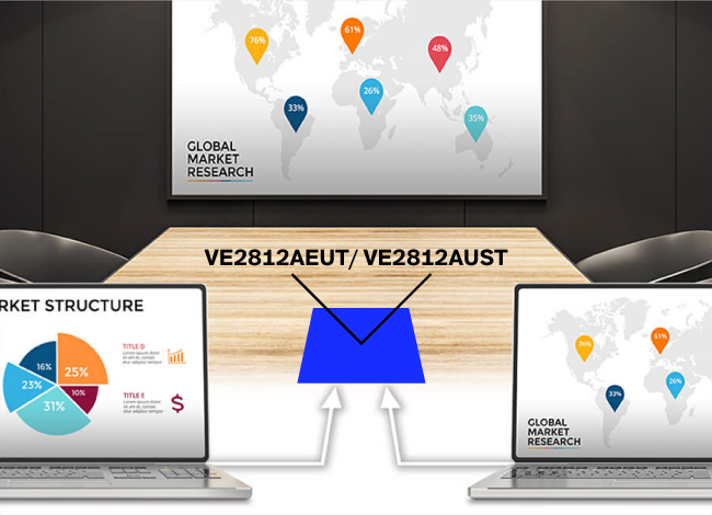 ATEN VE2812AEUT|VE2812AUST, крепление на столе