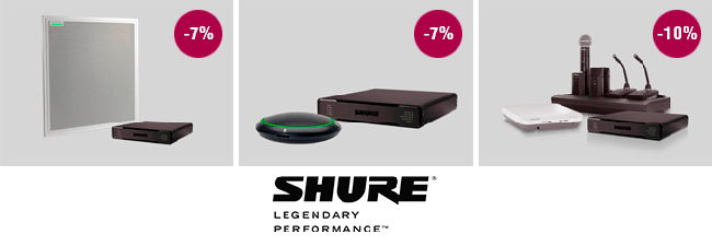 Комплекты микрофонов Shure и аудиопроцессоров