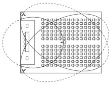 Рис. 3. Расположение излучателей при квадратном размещении