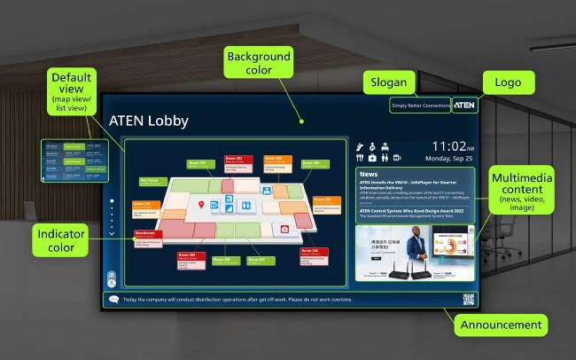 Компания ATEN представила cистему бронирования помещений VR610-3